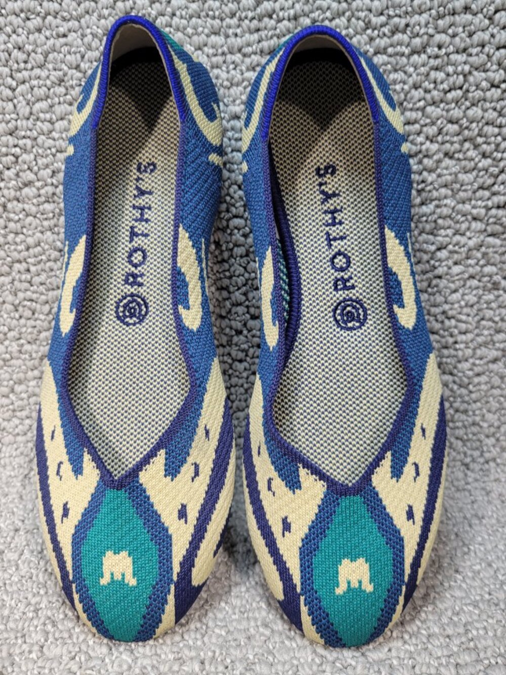 Rothy's The Flat Women's Size 9.5 Moroccan Blue Slip-on Rounded Toe Flat Shoes